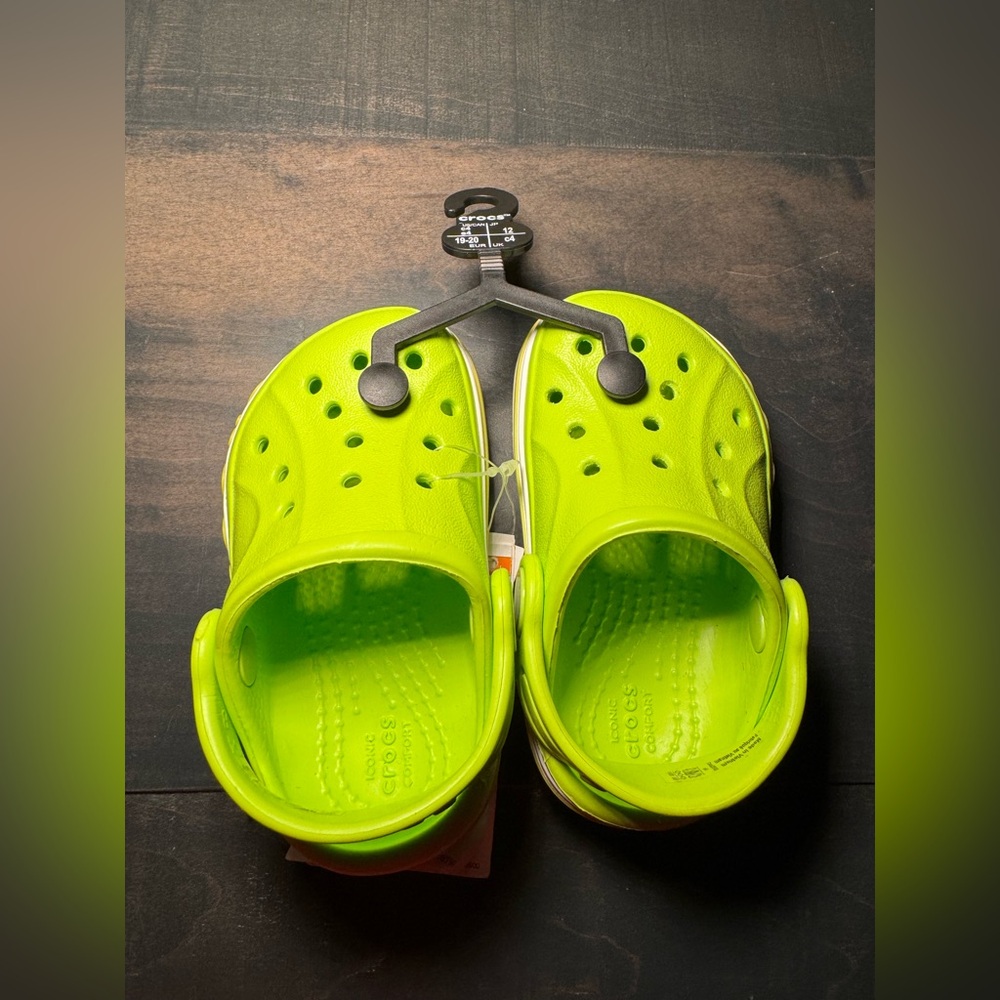 Crocs lime green kids 4C shoes